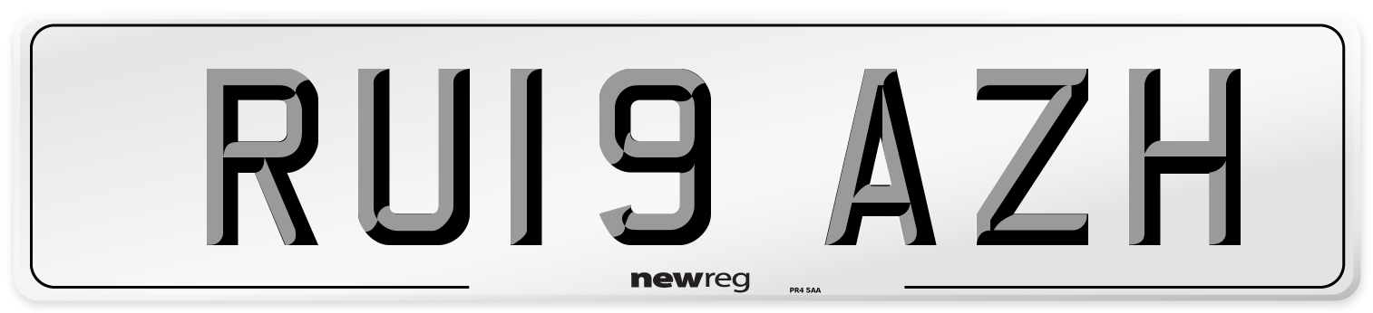 RU19 AZH Number Plate from New Reg